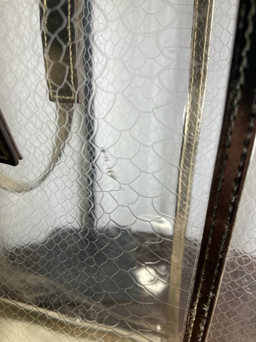Michael Kors transparent snakeskin pattern Gold Trim Tote Bag - Picture 13 of 14